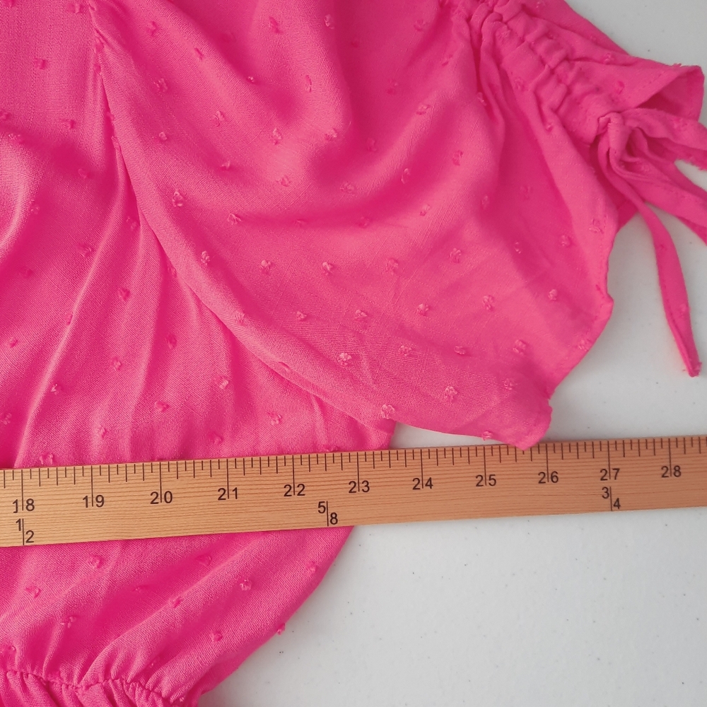 Torrid Midi Swiss Linen Surplice Dress in Honeysuckle size 2X - Picture 11 of 11